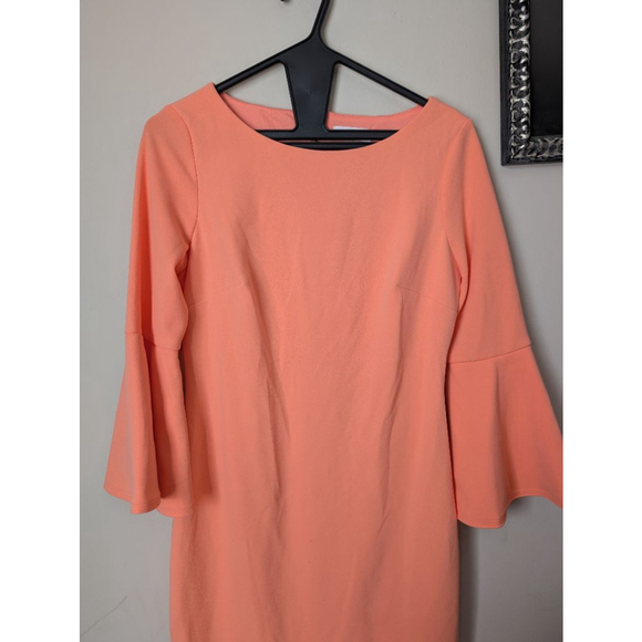 Calvin Klein Coral Long Sleeve Dress Size 4, Women's - Picture 4 of 6
